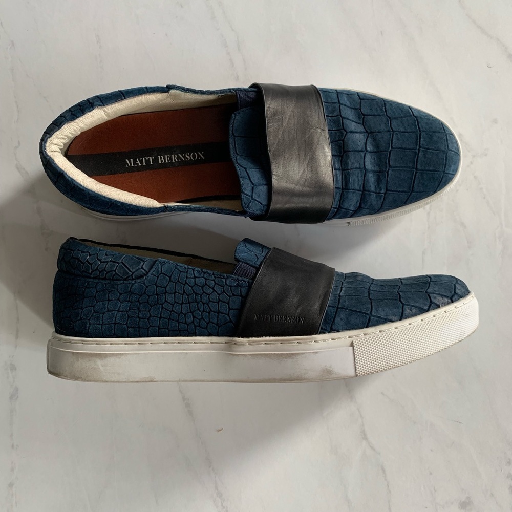 Matt Bernson Finn Black and Navy Slip On Sneakers - Picture 4 of 5